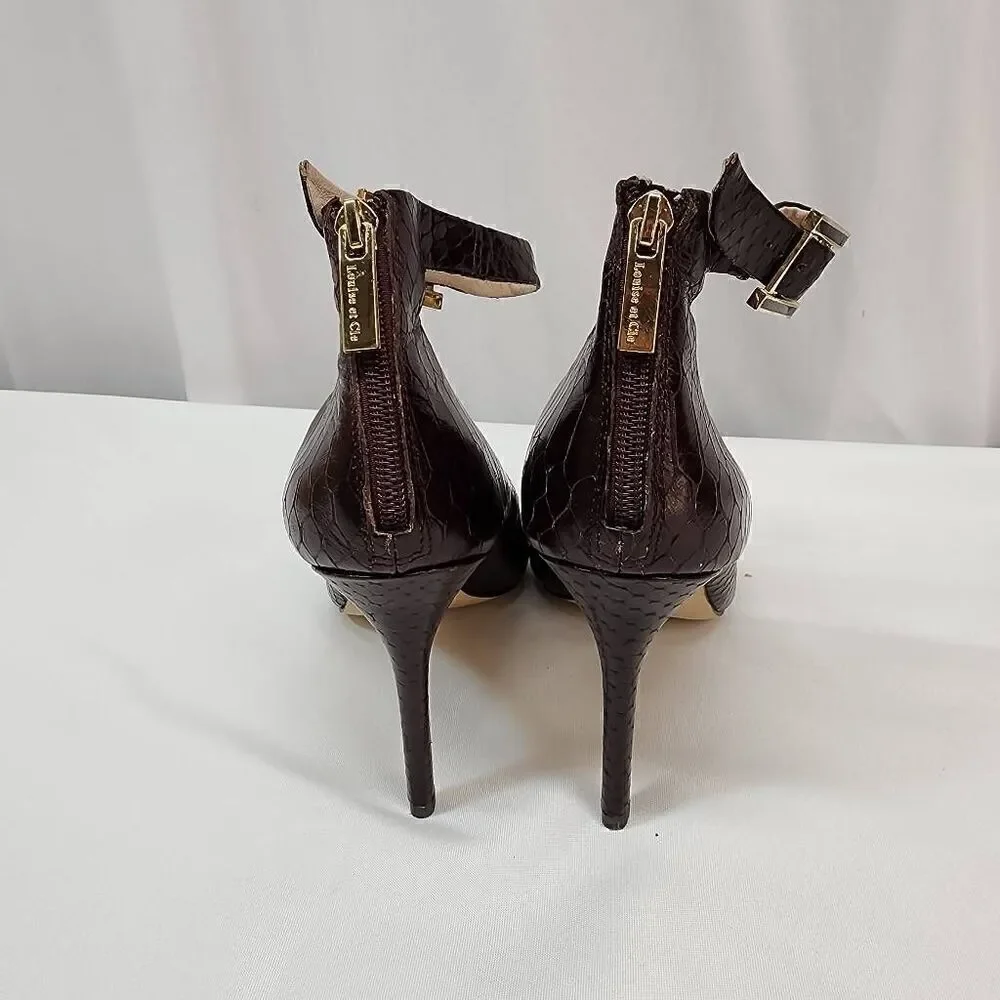 Louise Et Cie Size 10 Snake Skin Pointy Toe Ankle Strap 4
